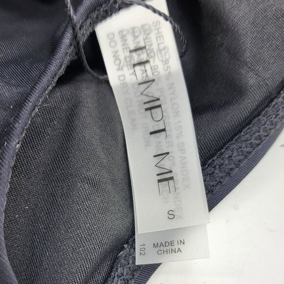 Tempt Me Womens Black High Waist Bikini Set Mesh Panel Striped Details Size S - Picture 2 of 7